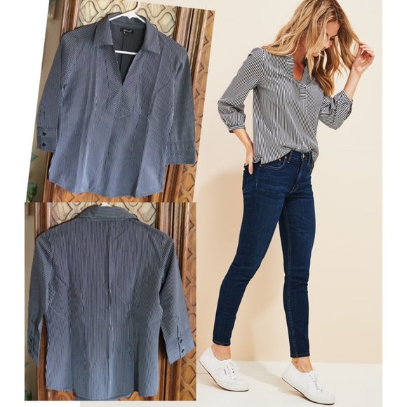 3/$15 Globus Striped Popover Collared Shirt - Size XS - Picture 14 of 15